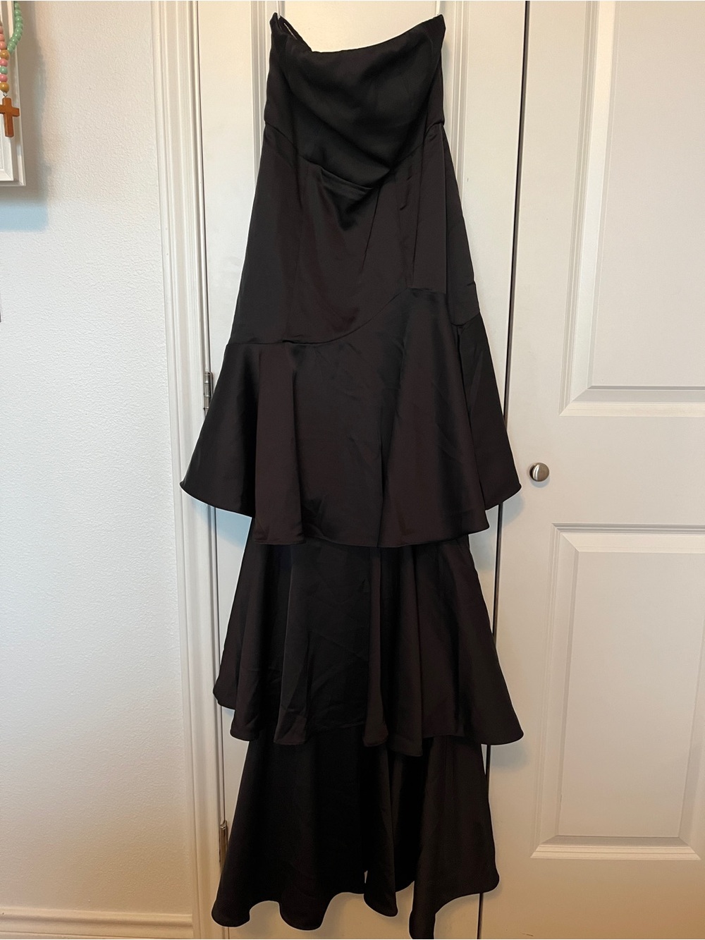 Lulu's Black Strapless Ruffle Cocktail Dress